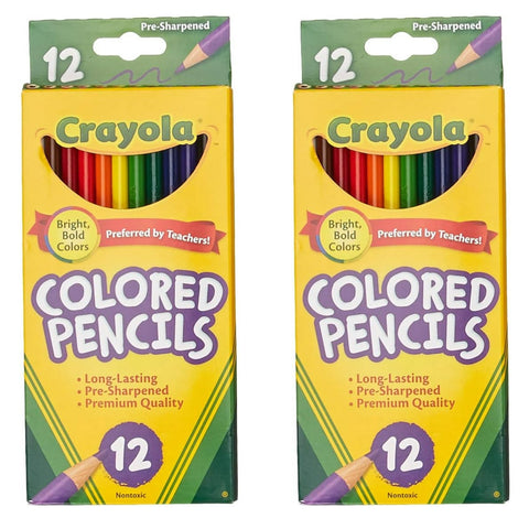2-PACK - Crayola Colored Pencils Set Multi Colors, 12 Ct, Back to School Supplies (total of 24 colored pencils)