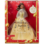 2023 Holiday Barbie Doll, Seasonal Collector Gift, Barbie Signature, Golden Gown and Displayable Packaging, Dark Brown Hair