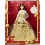 2023 Holiday Barbie Doll, Seasonal Collector Gift, Golden Gown and Black Hair