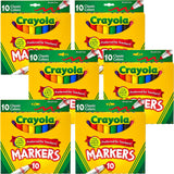 Crayola Classic Colors Broad Line Markers, 10 Count (PACK OF 6)