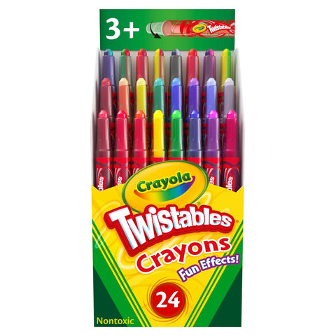 Crayola Twistables Crayons (24ct), Special Effects Crayons, No Sharpening Coloring Supplies