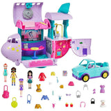 Polly Pocket Travel Adventures Pack, Four 3-inch Dolls, Jet, Vehicle