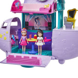 Polly Pocket Travel Adventures Pack, Four 3-inch Dolls, Jet, Vehicle