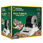 NATIONAL GEOGRAPHIC Hobby Rock Tumbler Kit- with 1 lb of Rough Gemstones, 4 Polishing Grits, Jewelry Fastenings and Detailed Guide- Educational Stem Toy