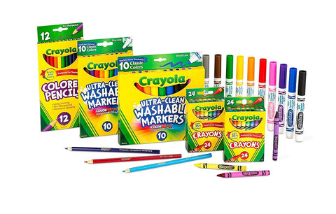 Crayola Art Supplies Set (80ct), Crayons, Markers & Colored Pencils, Coloring Supplies for Classrooms & Teachers
