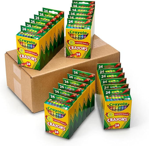 Crayola Crayons Bulk (24 Packs), Kids Back to School Essentials, Teacher Classroom Must Haves, Bulk School Supplies for Preschool & Kindergarten