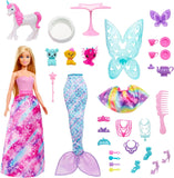 Barbie Dreamtopia Advent Calendar with Doll and 24 Surprises like Pets, Clothes and Accessories