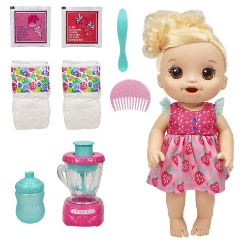 Baby Alive: Magical Mixer Baby 10-Inch Doll Blonde Hair, Brown Eyes Kids Toy for Boys and Girls
