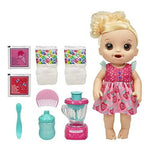 Baby Alive Magical Mixer Baby Doll Strawberry Shake with Blender Accessories, Drinks, Wets, Eats, Blonde Hair Toy for Kids Ages 3 and Up