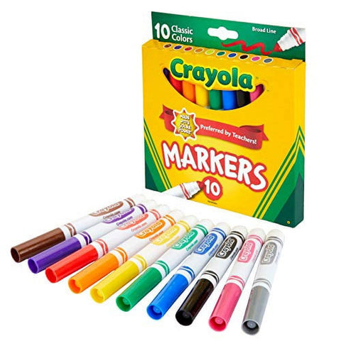 Crayola Broad Line Markers, Classic Colors 10 Each