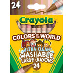 Crayola Colors of the World Large Crayons, Ultra Clean Washable Crayons, 24 Count, Gift for Kids, 3, 4, 5, 6