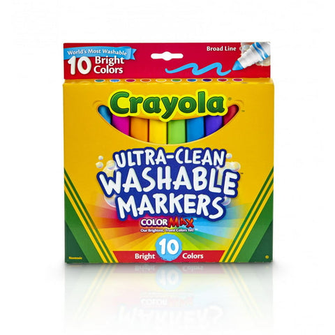 Crayola 10 Countultraclean Broad Line Washable Markers, Color Max