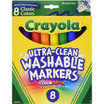 Crayola Ultra Clean Washable Broad Line Markers, 8 Assorted Classic Colors