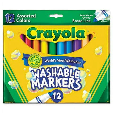 Crayola Ultra Clean Washable Broad Line Markers, 8 Assorted Classic Colors