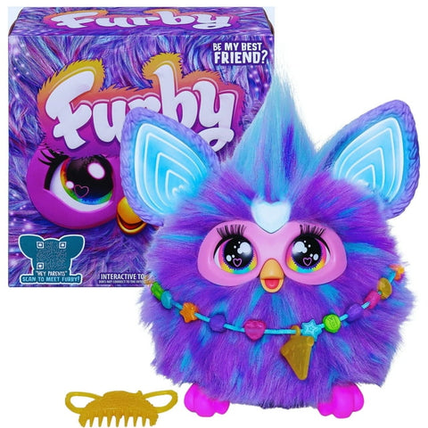 Furby Purple Interactive Plush Toys with 15 Fashion Accessories Voice Activated Animatronic Dancing Soft Toy for Kid Toddlers Christmas Holiday Birthday Gifts for 6 Yrs Old Up