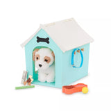 Our Generation Puppy Place Pet Dog Plush & Dog House Accessory Set for 18'' Dolls