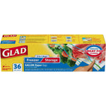 Glad Food Storage and Freezer 2 in 1 Zipper Bags - Gallon Size - 36 Count