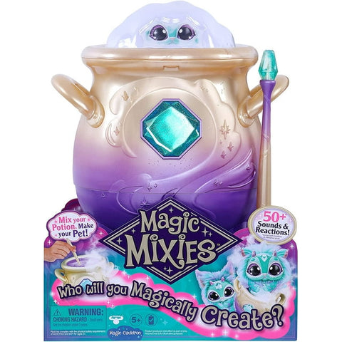 Magic Mixies Magical Misting Cauldron with Interactive 8 inch Blue Plush Toy and 50+ Sounds and Reactions, Multicolor