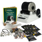 NATIONAL GEOGRAPHIC Hobby Rock Tumbler Kit- with 1 lb of Rough Gemstones, 4 Polishing Grits, Jewelry Fastenings and Detailed Guide- Educational Stem Toy