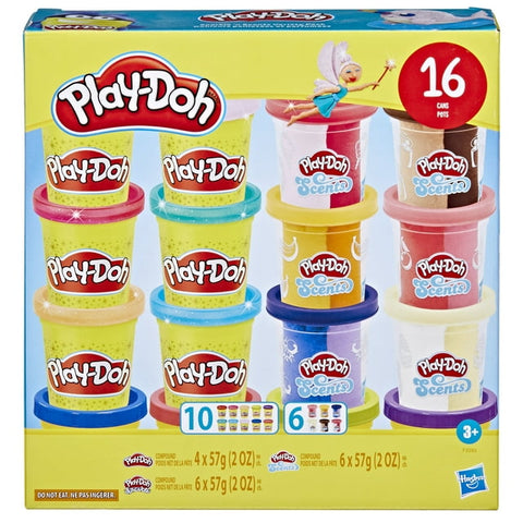 Play-Doh Sparkle and Scents Variety Pack of 16 Cans and 4 Tools, Arts and Crafts Toy