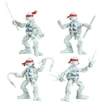 Teenage Mutant Ninja Turtles Classic Comic Book Series Black and White Turtles Action Figure 4-Pack