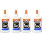 Elmer's Washable No-Run School Glue, 4 oz, 1 Bottle E304 - Pack of 4