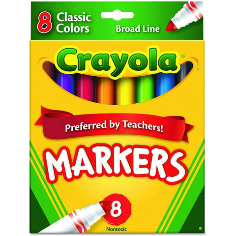 Crayola Broad Line Markers, Classic Colors - 8 Count