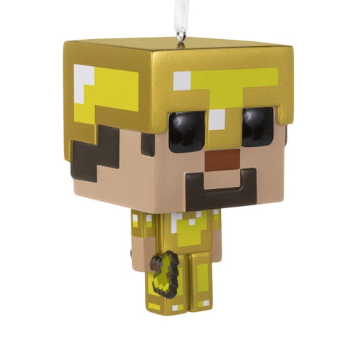 Hallmark Funko Pop! Minecraft Steve in Gold Armor Christmas Ornament (Walmart Sticker)