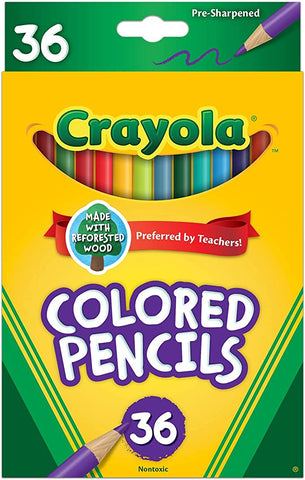 Crayola Colored Pencil Set, School Supplies, Assorted Colors, 36 Count, Long