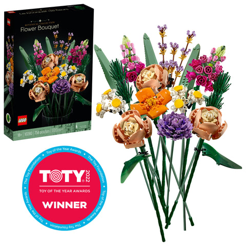 LEGO Icons Flower Bouquet 10280 Artificial Flowers, Building Set for Adults, Decorative Home Accessories, Valentines Day Gift Idea, Botanical Collection (756 Pieces)