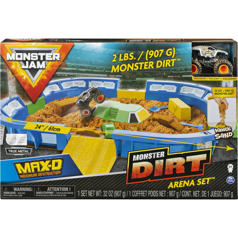 Monster Jam, Monster Dirt Arena 24-inch Playset with 2lbs of Monster Dirt and Exclusive 1:64 Scale Die-Cast Monster Jam Truck