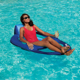 SwimWays Spring Float Recliner Swim Lounger for Pool or Lake with Hyper-Flate Valve - Blue