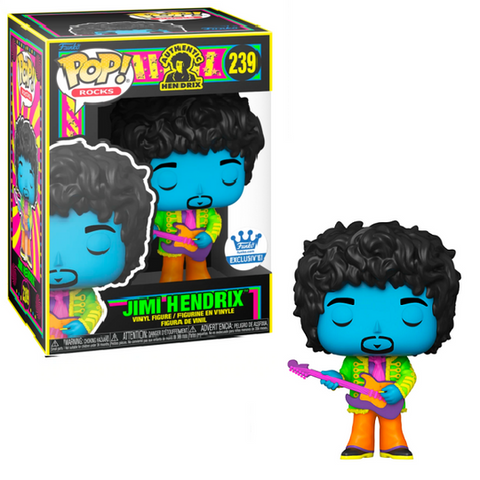Funko Pop! Rocks: Jimi Hendrix Blacklight (Funko Shop Sticker)