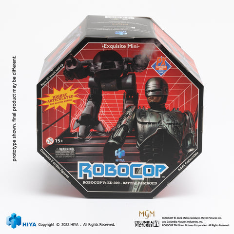 Hiya Toys SDCC 2022 Robocop (1987) - ED209 & Robocop (Battle Damage Ver.) 1/18 Scale Action Figure