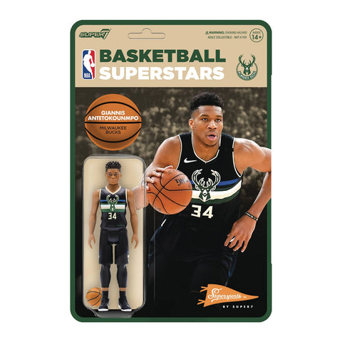 Super7 NBA Bucks Giannis Antetokoumpo (Back Jersey) Reaction Figure Wave 3