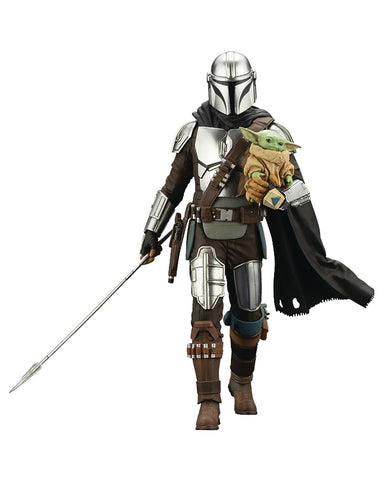 Kotobukiya Star Wars: The Mandalorian - Beskar Mando & Grogru ArtFX Statue