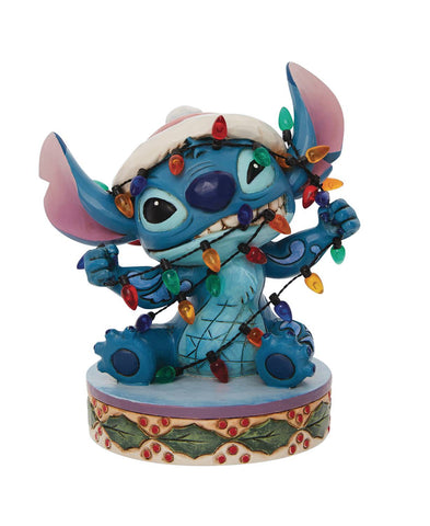 Enesco Disney Traditions - Lilo & Stitch Stitch Wrapped in Christmas Lights - Oct 2022