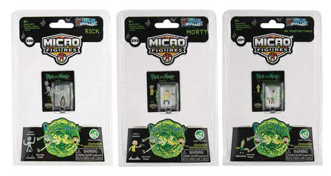 World’s Smallest Rick and Morty Pop Culture Micro Figures - 3 Pack Bundle Set (Pre-Order ships July)