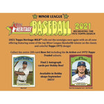 2021 Topps Heritage Minor League Baseball Hobby Box