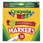 WMT 2 - Crayola Original Broad Line Markers, Assorted Bright and Bold Colors, Set of 10