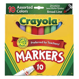 WMT 2 - Crayola Original Broad Line Markers, Assorted Bright and Bold Colors, Set of 10