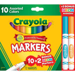 WMT 2 - Crayola Original Broad Line Markers, Assorted Bright and Bold Colors, Set of 10